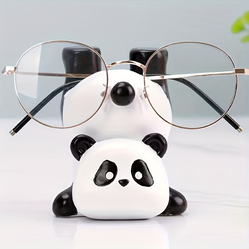 Collectible Figurines, Resin Panda Eyeglass Holder, Animal Eyeglass Stand - Decorative Eyewear Display for Indoor And Outdoor Use - Small Figurine Showcase for Home And Store Counters