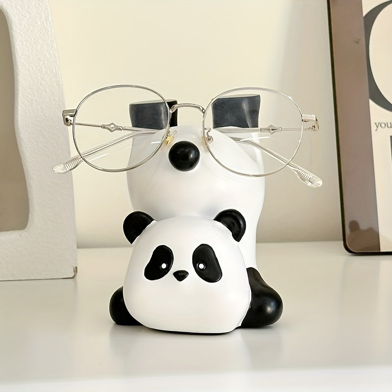 Collectible Figurines, Resin Panda Eyeglass Holder, Animal Eyeglass Stand - Decorative Eyewear Display for Indoor And Outdoor Use - Small Figurine Showcase for Home And Store Counters