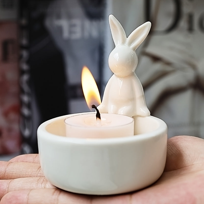Easter Candle Easter Ceramic Art Deco Tabletop Candle Holder | Easter Candle Holder, Spring Easter Ceramic Craft, for Easter Holiday