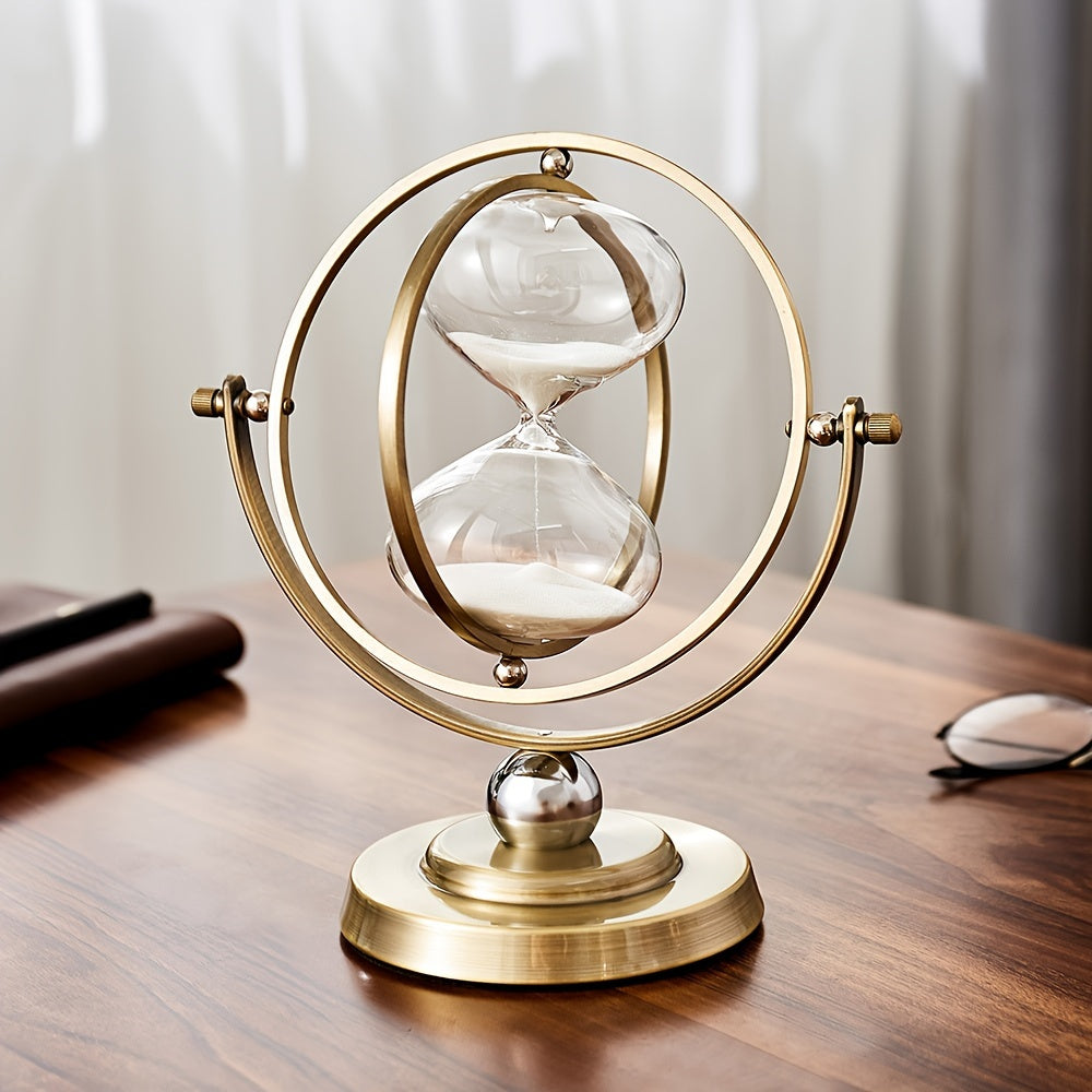 1pc of a 30-Minute Hourglass Sand Timer, Featuring a 720° Rotating vintage White Design, Perfect for Vintage Decor, Suitable for Office Desks, Homes, Or Weddings