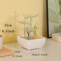 1pc Glass & Ceramic Desktop Fountain with LED Lighting - USB-Powered Soothing Waterfall Decor for Home & Office, Handcrafted Serene Atmosphere for Living Room, Bedroom, Business Gifts, Water Fountain Indoor Decoration, Artificial Waterfall Design