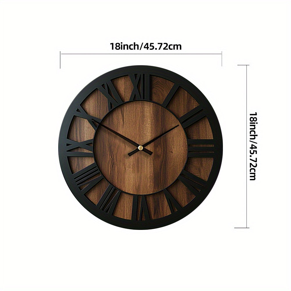 Artistic Silent Round Wall Clock Made of Wood, Battery-Operated, Perfect for Home Decoration in Sizes 14, 16, And 18 Inches. Ideal for Enhancing The Decor of Kitchens, Living Rooms, Bedrooms, And Offices