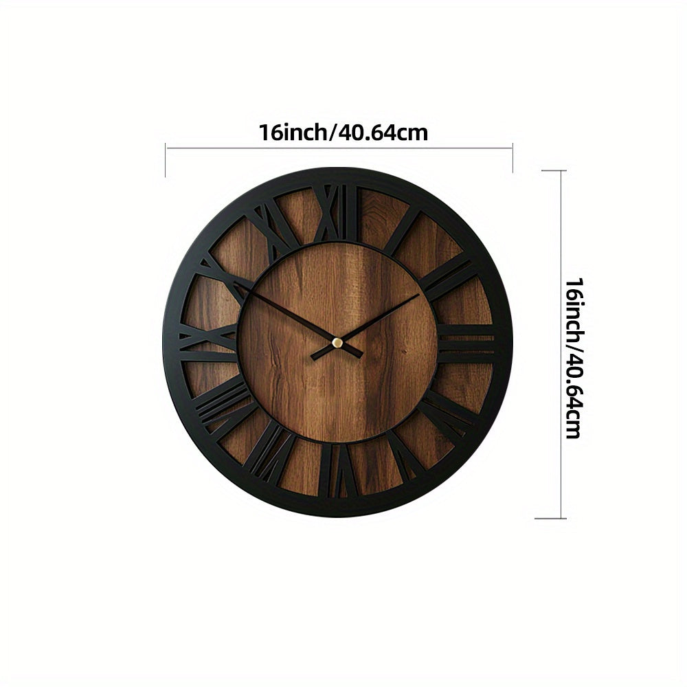 Artistic Silent Round Wall Clock Made of Wood, Battery-Operated, Perfect for Home Decoration in Sizes 14, 16, And 18 Inches. Ideal for Enhancing The Decor of Kitchens, Living Rooms, Bedrooms, And Offices