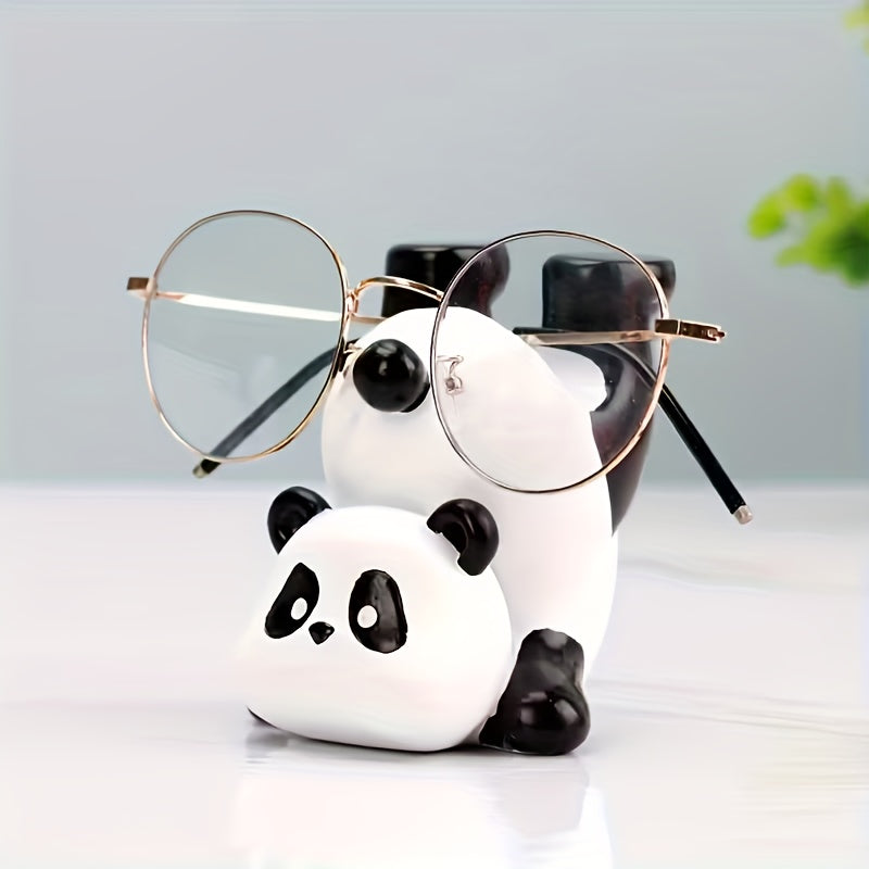 Collectible Figurines, Resin Panda Eyeglass Holder, Animal Eyeglass Stand - Decorative Eyewear Display for Indoor And Outdoor Use - Small Figurine Showcase for Home And Store Counters