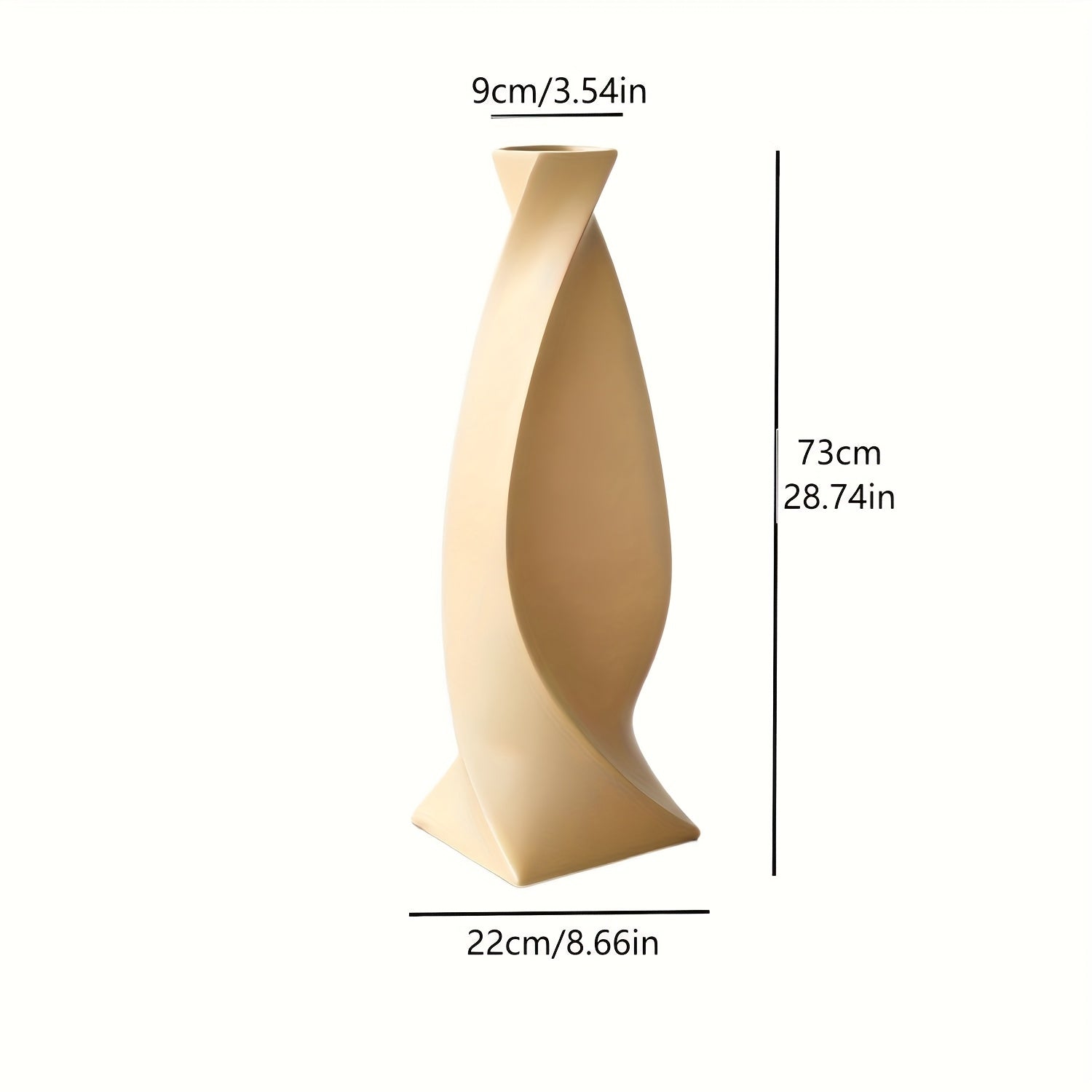 Large Ceramic Vase Large Ceramic Vase | Modern Minimalist Twisted 73cm High Hand-Painted European Luxury | Ideal for Artificial Flowers, Hallways, Living Rooms, Weddings, Festive Decorations