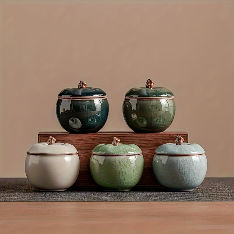 Two Simulated Apple Ceramic Jars Are Suitable for Home Desktop Decoration, Serving As Decorative Pieces for Christmas Eve And Other Home Decor - Non-Food Contact