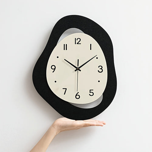 1pc, irregular wall clock, modern and simple silent clock for home decoration, suitable for living room, bedroom, room decoration, home decoration, kitchen, office decoration, birthday, New Year's Valentine's Day gifts