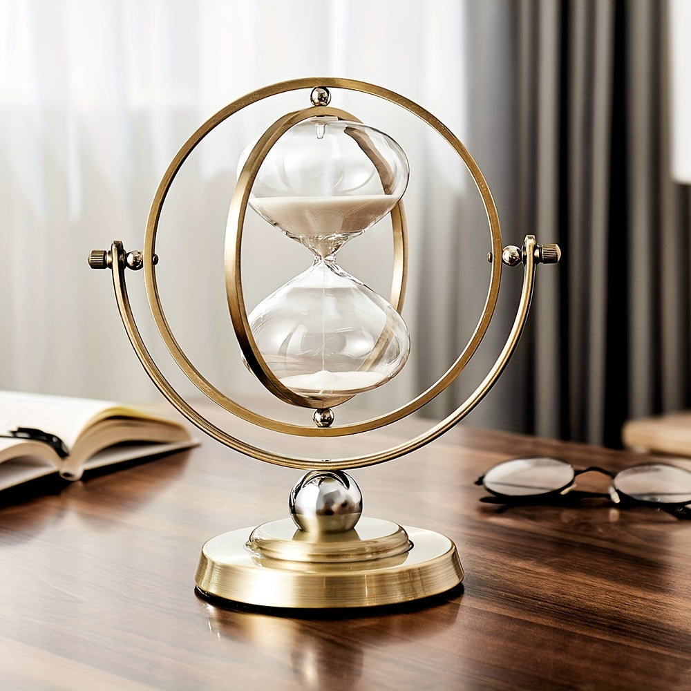 1pc of a 30-Minute Hourglass Sand Timer, Featuring a 720° Rotating vintage White Design, Perfect for Vintage Decor, Suitable for Office Desks, Homes, Or Weddings