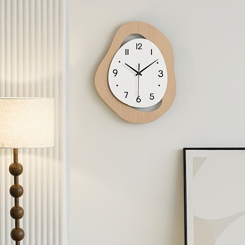 1pc, irregular wall clock, modern and simple silent clock for home decoration, suitable for living room, bedroom, room decoration, home decoration, kitchen, office decoration, birthday, New Year's Valentine's Day gifts