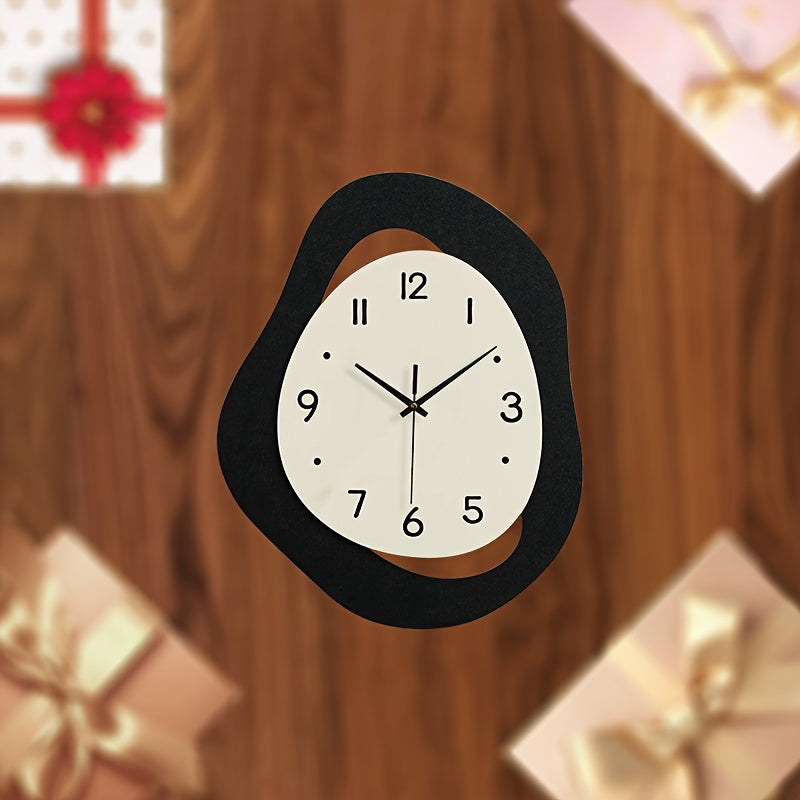 1pc, irregular wall clock, modern and simple silent clock for home decoration, suitable for living room, bedroom, room decoration, home decoration, kitchen, office decoration, birthday, New Year's Valentine's Day gifts