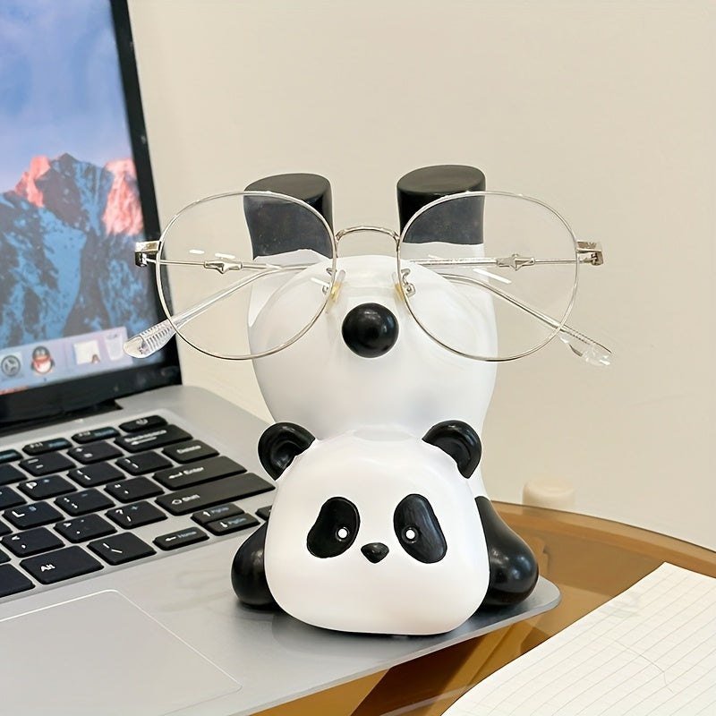 Collectible Figurines, Resin Panda Eyeglass Holder, Animal Eyeglass Stand - Decorative Eyewear Display for Indoor And Outdoor Use - Small Figurine Showcase for Home And Store Counters