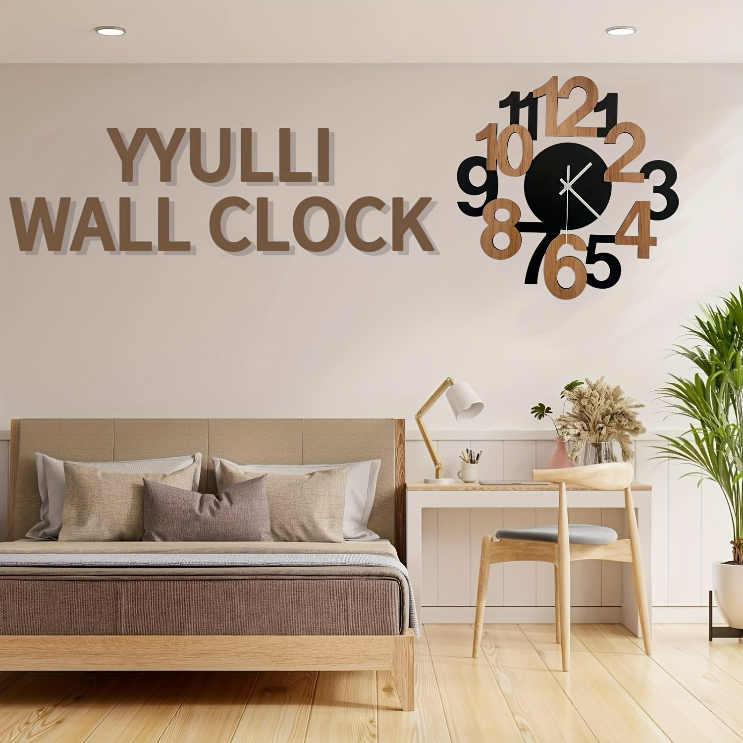 1pc Asymmetrical Digital Silhouette Wall Clock for Indoor and Outdoor Wall Clocks in Bedroom, Hall, Kitchen, Terrace, Dining Room