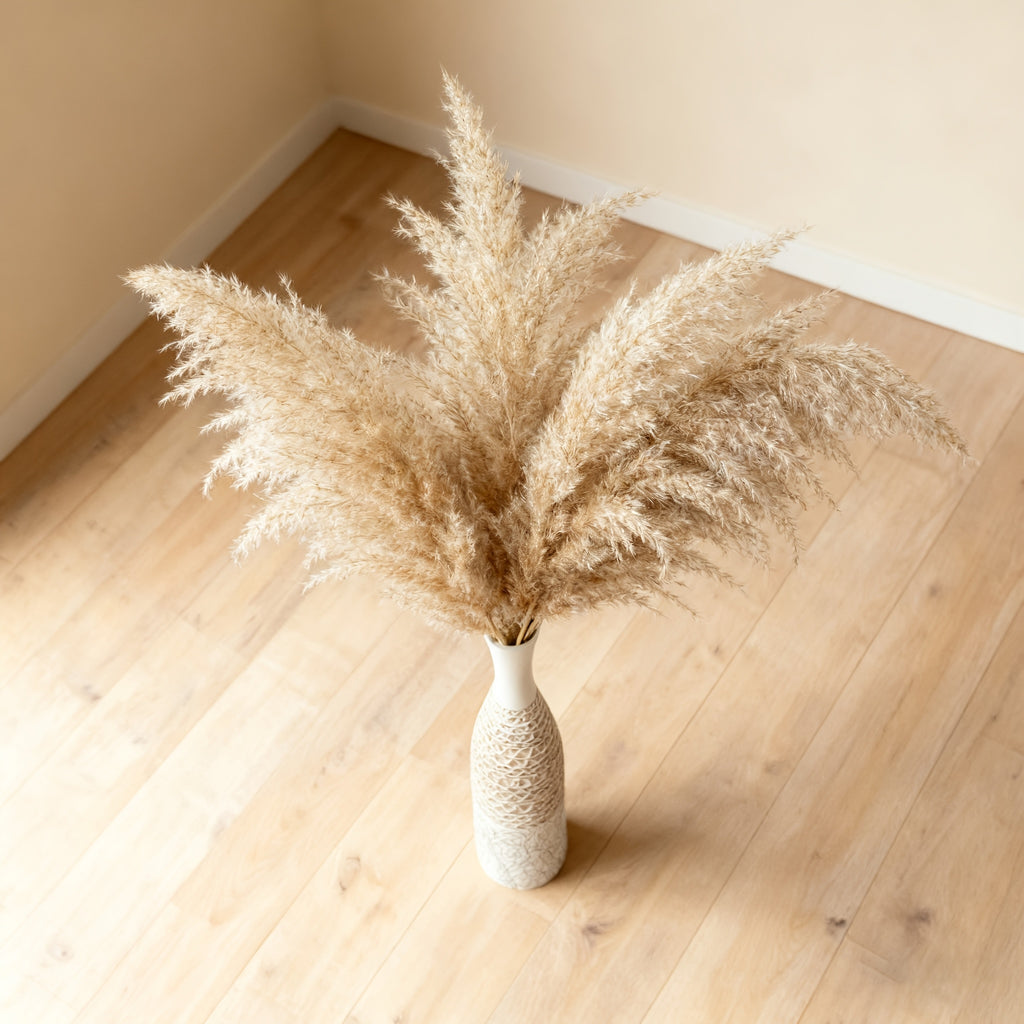 Decorates Living Room Bohemian Style 1pc Resin Floor Vase | Cylinder Shape, Moire Pattern, Ideal for Pampas Grass, Decorates Living Room, Bedroom, Fireplace, Entrance, Perfect as New Year, Wedding, Housewarming Gift