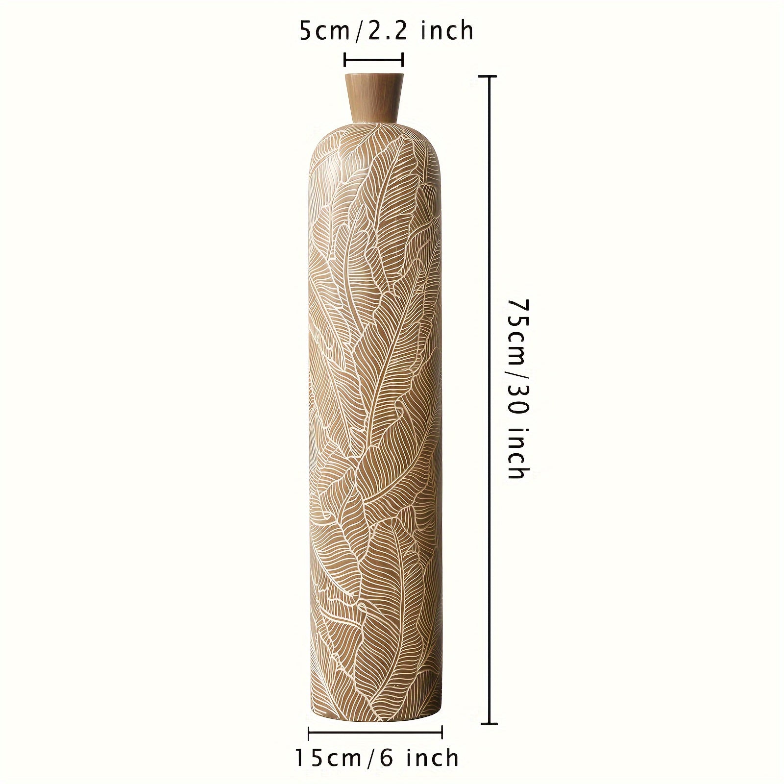 1pc Large Elegant Resin Floor Vase, Perfectly Matches Pampas Grass, Modern Bohemian Home Decor Ornament, Suitable for Indoor & Outdoor Decoration, Office, Coffee shop and Wedding Decoration - Ideal Christmas & New Year Gift