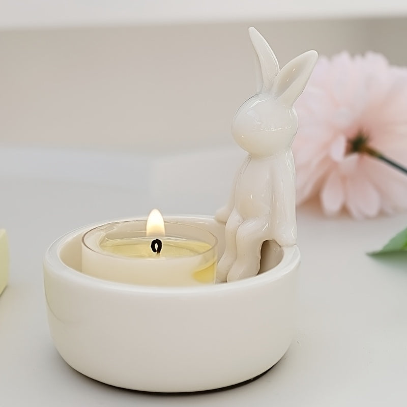 Easter Candle Easter Ceramic Art Deco Tabletop Candle Holder | Easter Candle Holder, Spring Easter Ceramic Craft, for Easter Holiday