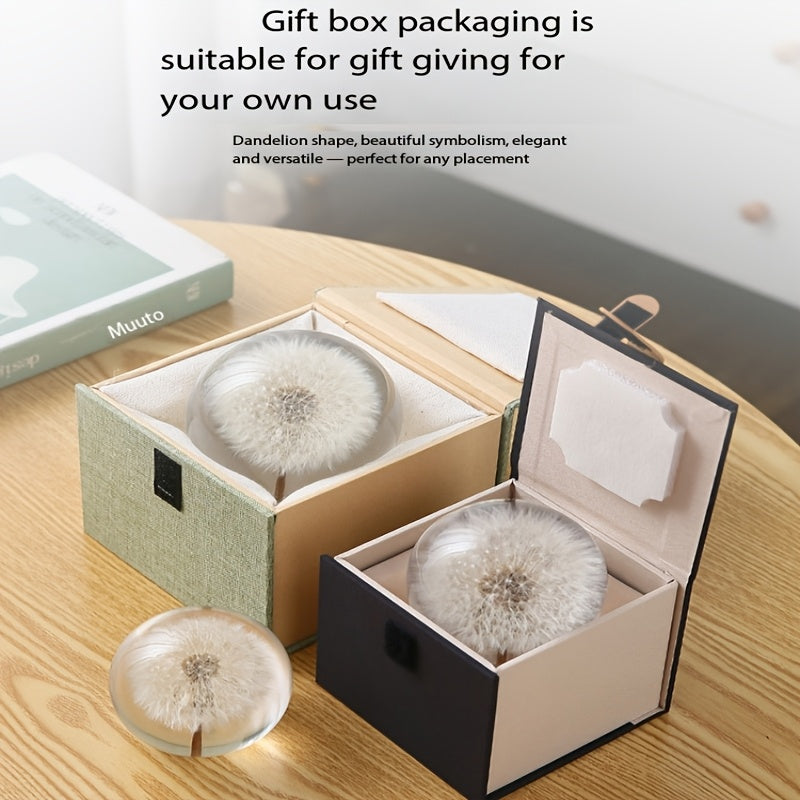 Dandelion Resin Crystal Ball Resin Real Flower Creative Ornaments Transparent Spherical Desktop Decoration Home Living Room Bedroom Furnishings Holiday Gift Romantic Crafts Crystal Ball Dandelion Ornaments Resin Real Flower Specimen Valentine'S Day