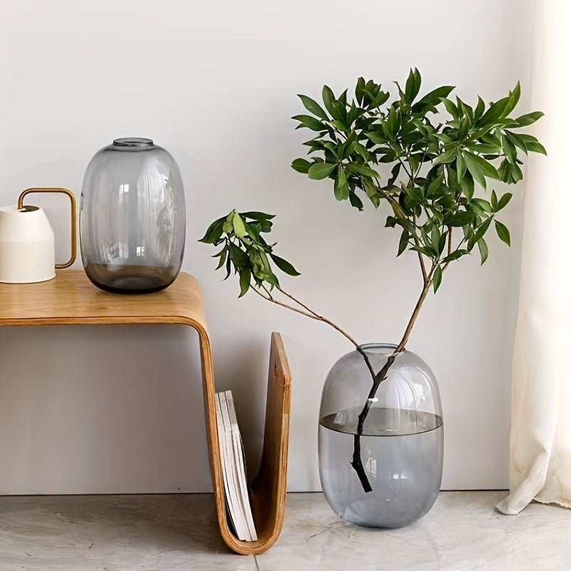 Minimalist and High-end Glass Vase Ornaments, Hydroponic Pendant Clock, Snow Willow, Horse Drunken Wood Living Room, Flower Arrangement, Floor to Ceiling Decoration, Indoor Decorations
