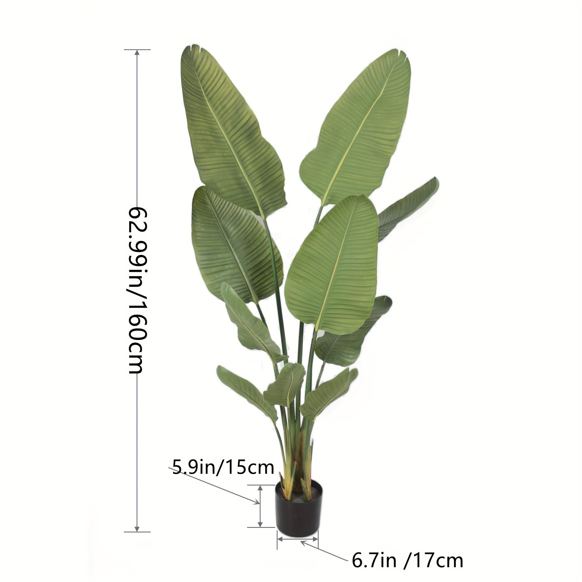 5ft\u002F6ft Artificial Bird Of Paradise Plant Fake Traveler's Banana Tree Faux Tree for Wedding Valentine's Day Spring Summer Christmas New Year Home Modern Living Room Floor Office Garden Store Decor Indoor Perfect Housewarming Gift Artificial Tree