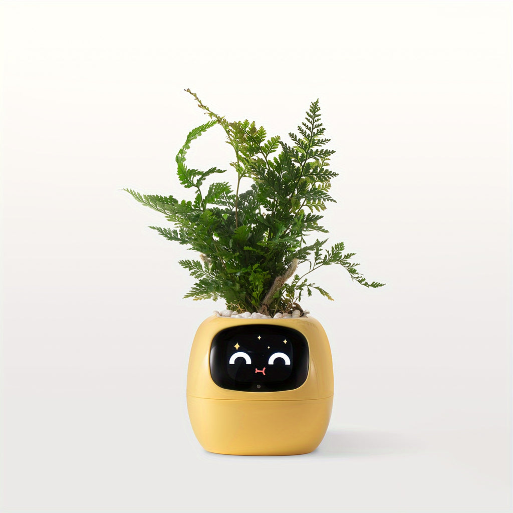 Cubidupi Smart Mini Planter Robot - Self-Watering Electronic Pet Plant Pot with Alerts, \u002FOutdoor Plant Care, Cute Desktop Greenery Companion for Home, Office, Room - Low-Maintenance Gift (Compatible with Smart