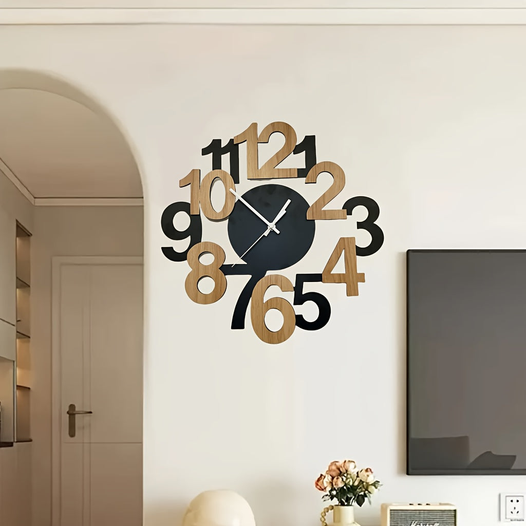 1pc Asymmetrical Digital Silhouette Wall Clock for Indoor and Outdoor Wall Clocks in Bedroom, Hall, Kitchen, Terrace, Dining Room