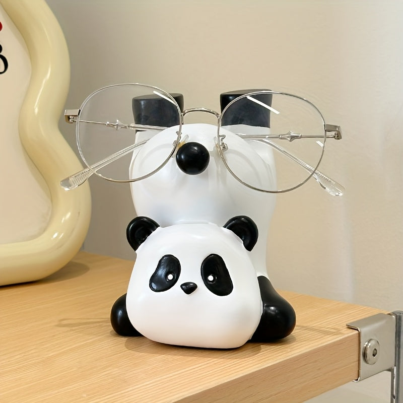 Collectible Figurines, Resin Panda Eyeglass Holder, Animal Eyeglass Stand - Decorative Eyewear Display for Indoor And Outdoor Use - Small Figurine Showcase for Home And Store Counters