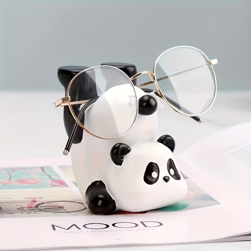 Collectible Figurines, Resin Panda Eyeglass Holder, Animal Eyeglass Stand - Decorative Eyewear Display for Indoor And Outdoor Use - Small Figurine Showcase for Home And Store Counters