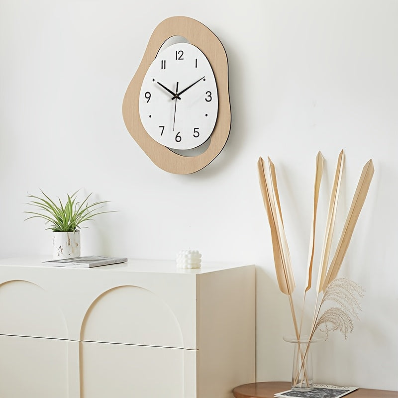 1pc, irregular wall clock, modern and simple silent clock for home decoration, suitable for living room, bedroom, room decoration, home decoration, kitchen, office decoration, birthday, New Year's Valentine's Day gifts