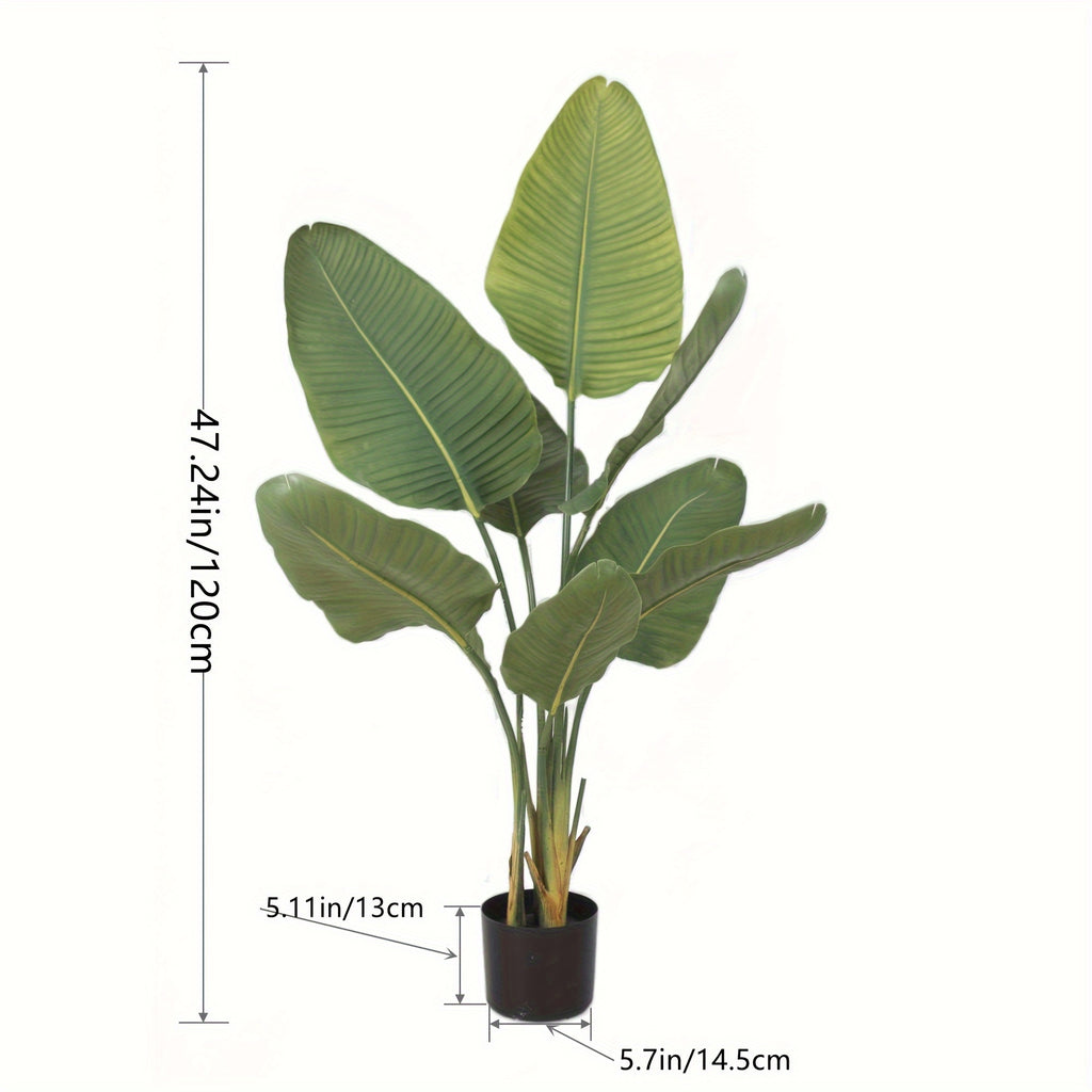 5ft\u002F6ft Artificial Bird Of Paradise Plant Fake Traveler's Banana Tree Faux Tree for Wedding Valentine's Day Spring Summer Christmas New Year Home Modern Living Room Floor Office Garden Store Decor Indoor Perfect Housewarming Gift Artificial Tree