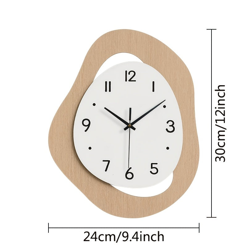 1pc, irregular wall clock, modern and simple silent clock for home decoration, suitable for living room, bedroom, room decoration, home decoration, kitchen, office decoration, birthday, New Year's Valentine's Day gifts