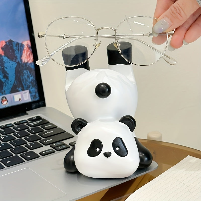 Collectible Figurines, Resin Panda Eyeglass Holder, Animal Eyeglass Stand - Decorative Eyewear Display for Indoor And Outdoor Use - Small Figurine Showcase for Home And Store Counters