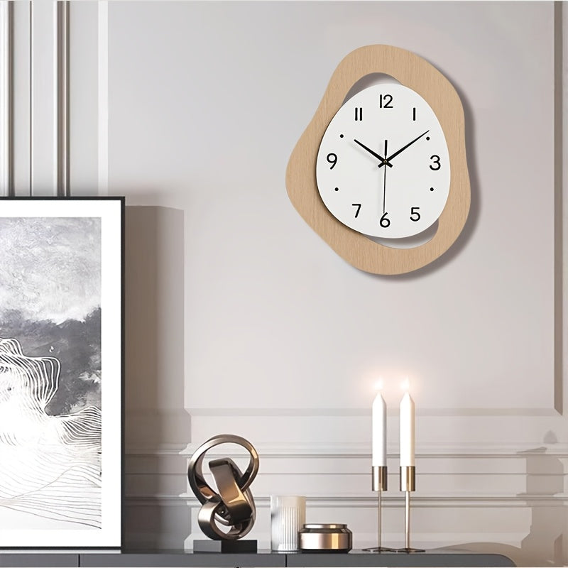 1pc, irregular wall clock, modern and simple silent clock for home decoration, suitable for living room, bedroom, room decoration, home decoration, kitchen, office decoration, birthday, New Year's Valentine's Day gifts