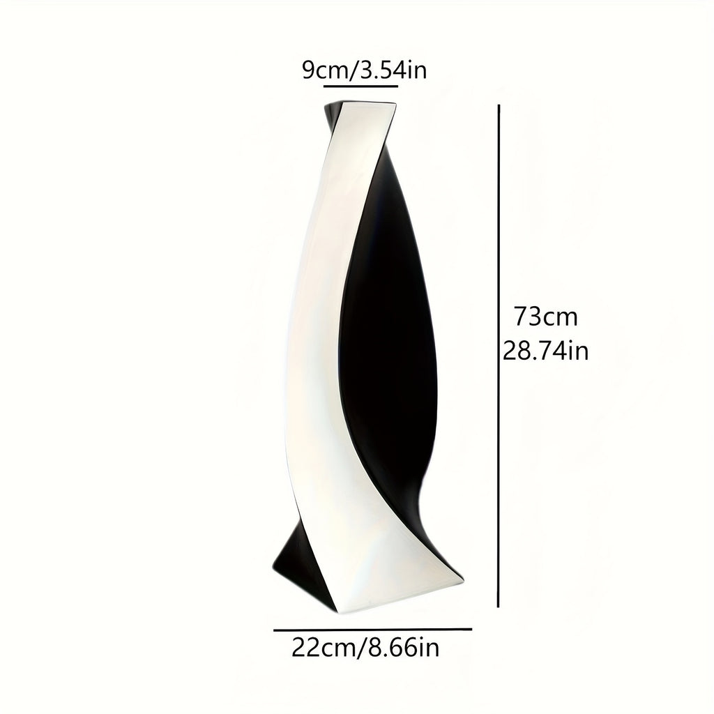 Large Ceramic Vase Large Ceramic Vase | Modern Minimalist Twisted 73cm High Hand-Painted European Luxury | Ideal for Artificial Flowers, Hallways, Living Rooms, Weddings, Festive Decorations