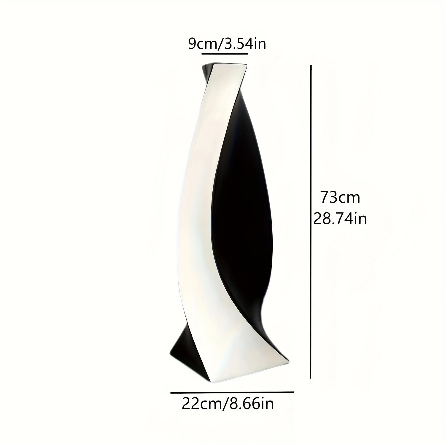 Large Ceramic Vase Large Ceramic Vase | Modern Minimalist Twisted 73cm High Hand-Painted European Luxury | Ideal for Artificial Flowers, Hallways, Living Rooms, Weddings, Festive Decorations
