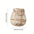 Hand-Woven Vine Lamp with Candle Holder – Rustic Floor Standing Lantern, Ideal for Home Decor, Balcony, Hotel, and Restaurant Ambiance, Lamps for Living Room
