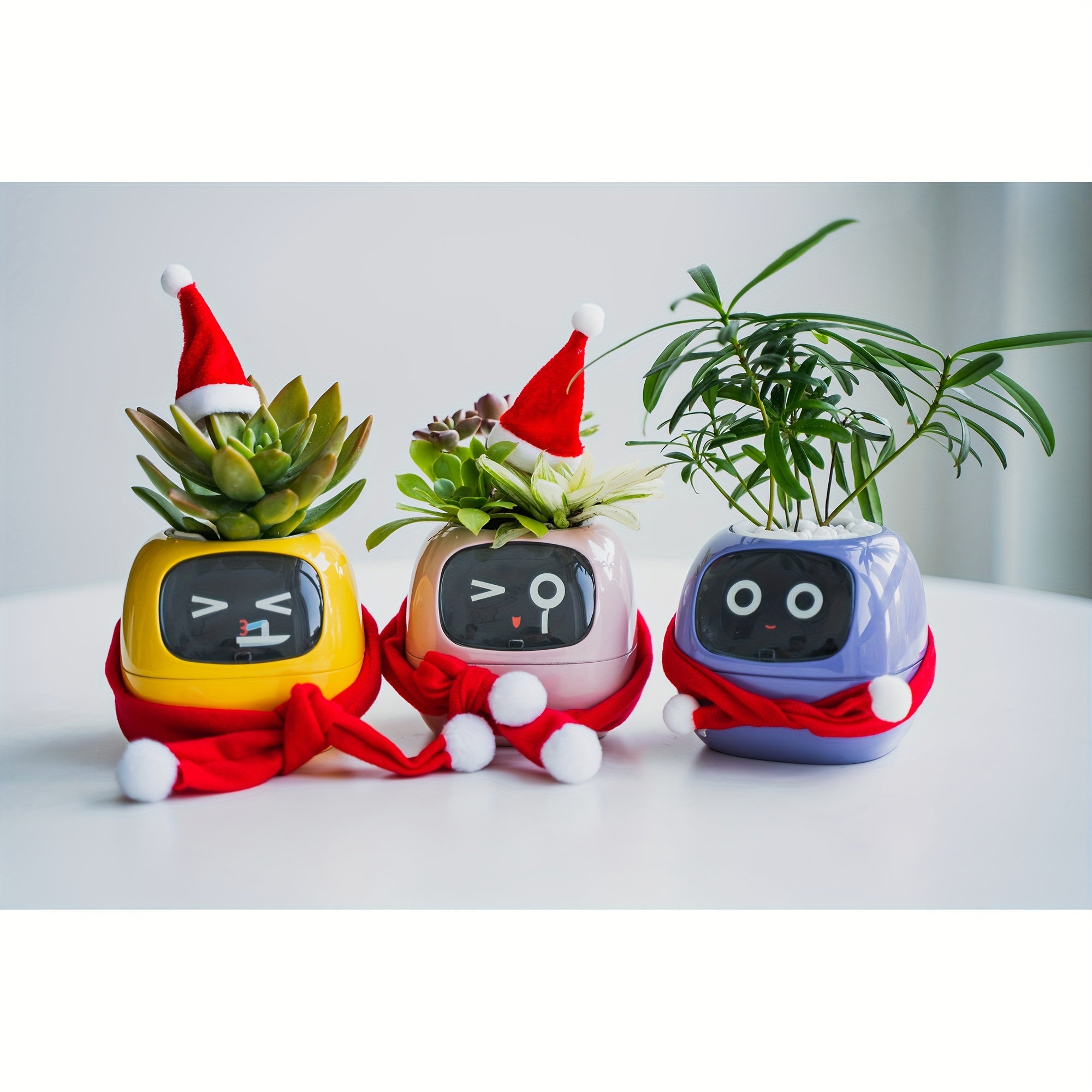 Cubidupi Smart Mini Planter Robot - Self-Watering Electronic Pet Plant Pot with Alerts, \u002FOutdoor Plant Care, Cute Desktop Greenery Companion for Home, Office, Room - Low-Maintenance Gift (Compatible with Smart