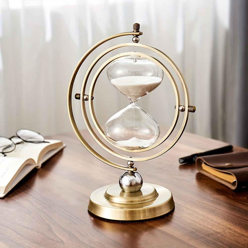 1pc of a 30-Minute Hourglass Sand Timer, Featuring a 720° Rotating vintage White Design, Perfect for Vintage Decor, Suitable for Office Desks, Homes, Or Weddings