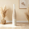 Decorates Living Room Bohemian Style 1pc Resin Floor Vase | Cylinder Shape, Moire Pattern, Ideal for Pampas Grass, Decorates Living Room, Bedroom, Fireplace, Entrance, Perfect as New Year, Wedding, Housewarming Gift