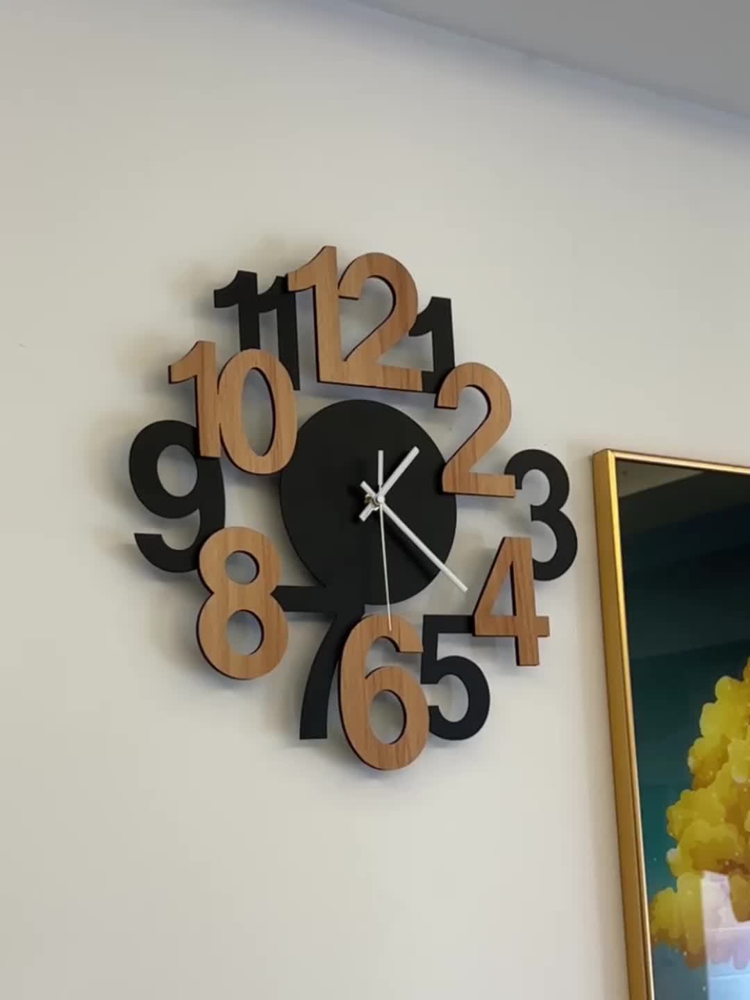 1pc Asymmetrical Digital Silhouette Wall Clock for Indoor and Outdoor Wall Clocks in Bedroom, Hall, Kitchen, Terrace, Dining Room
