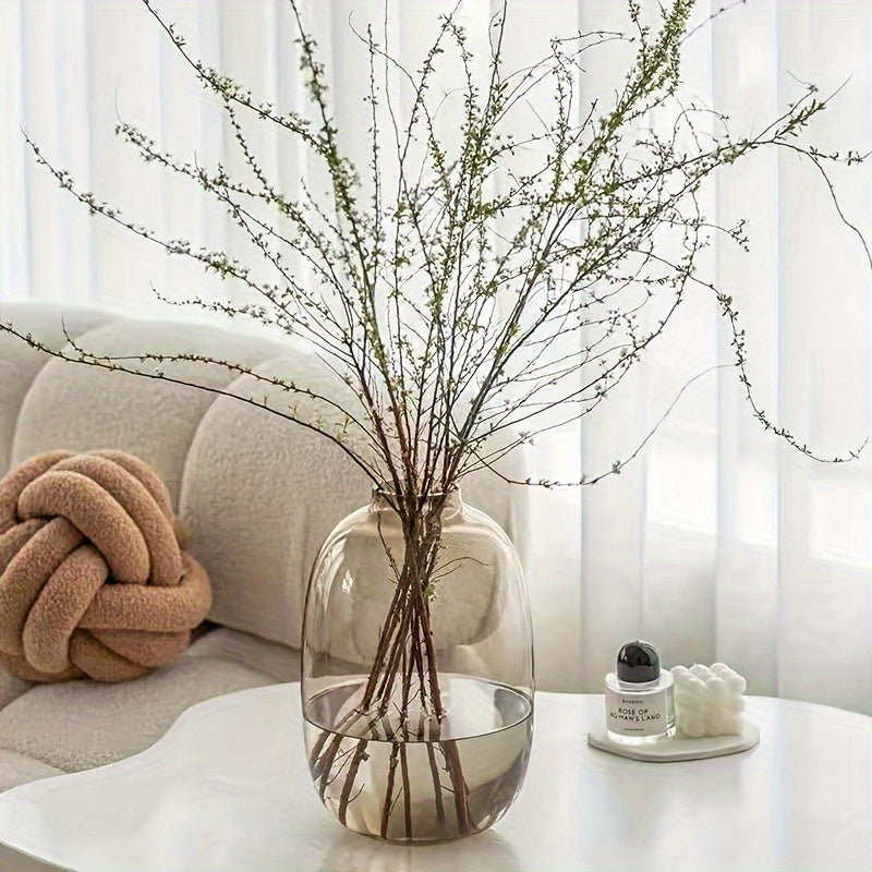 Minimalist and High-end Glass Vase Ornaments, Hydroponic Pendant Clock, Snow Willow, Horse Drunken Wood Living Room, Flower Arrangement, Floor to Ceiling Decoration, Indoor Decorations