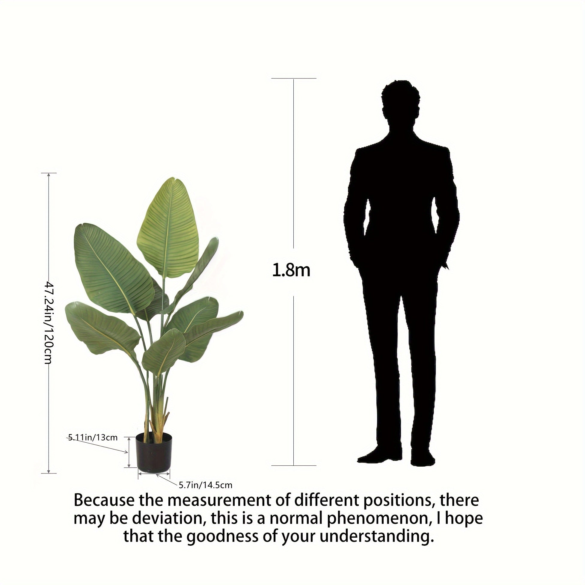 5ft\u002F6ft Artificial Bird Of Paradise Plant Fake Traveler's Banana Tree Faux Tree for Wedding Valentine's Day Spring Summer Christmas New Year Home Modern Living Room Floor Office Garden Store Decor Indoor Perfect Housewarming Gift Artificial Tree