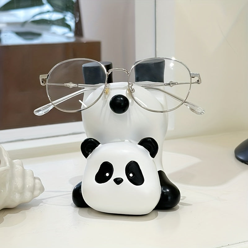 Collectible Figurines, Resin Panda Eyeglass Holder, Animal Eyeglass Stand - Decorative Eyewear Display for Indoor And Outdoor Use - Small Figurine Showcase for Home And Store Counters