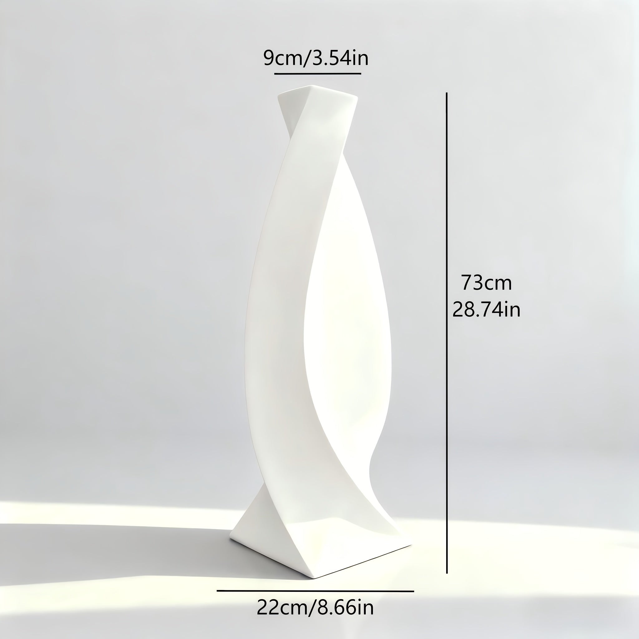 Large Ceramic Vase Large Ceramic Vase | Modern Minimalist Twisted 73cm High Hand-Painted European Luxury | Ideal for Artificial Flowers, Hallways, Living Rooms, Weddings, Festive Decorations