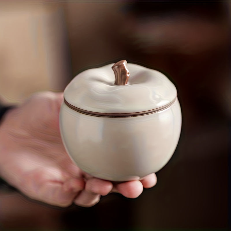 Two Simulated Apple Ceramic Jars Are Suitable for Home Desktop Decoration, Serving As Decorative Pieces for Christmas Eve And Other Home Decor - Non-Food Contact