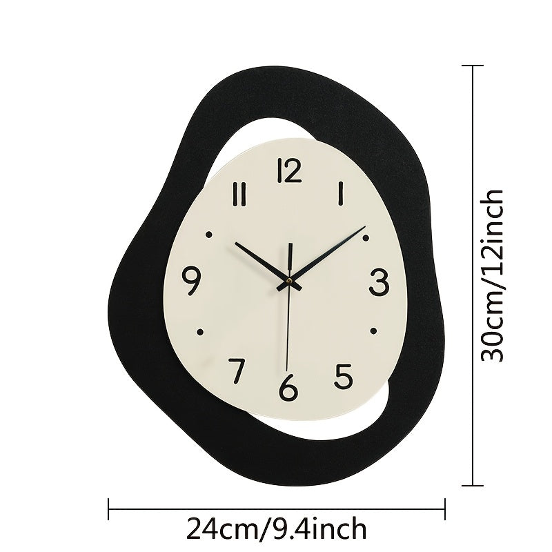 1pc, irregular wall clock, modern and simple silent clock for home decoration, suitable for living room, bedroom, room decoration, home decoration, kitchen, office decoration, birthday, New Year's Valentine's Day gifts