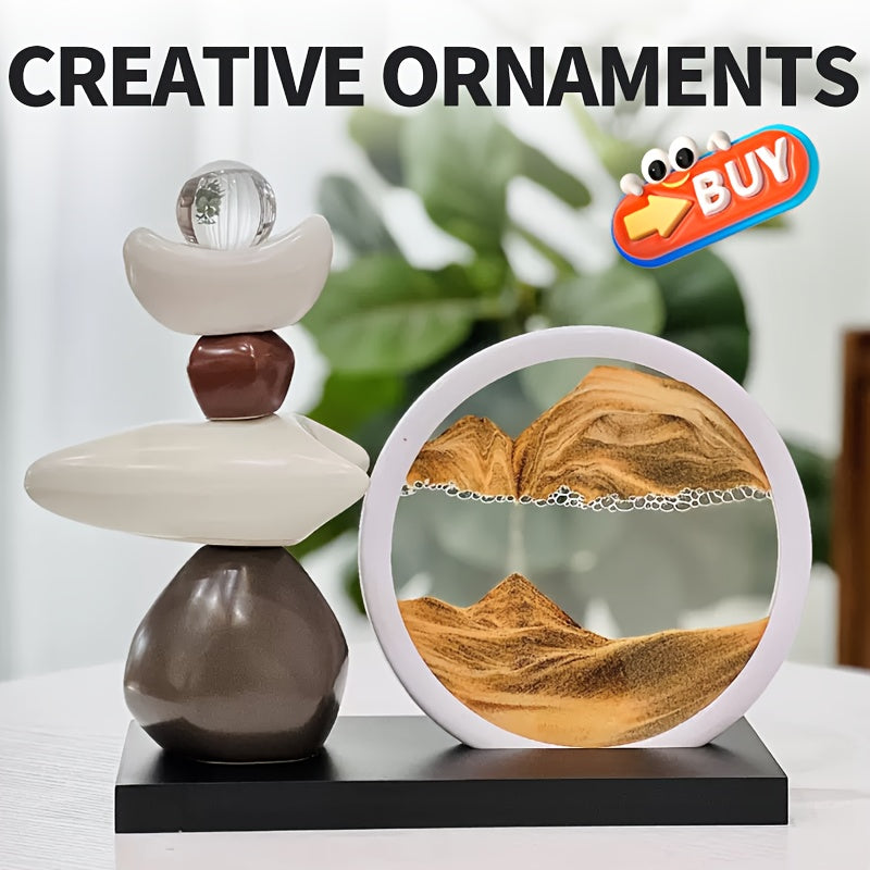 3D Dynamic Sand Flow Painting Decoration Set - Artistic Decor - Creative Flowing Hourglass | Modern Home And Office Decor, Living Room And Bedroom Decoration, Office Artwork, Christmas Decorations, Thanksgiving, Christmas Gifts