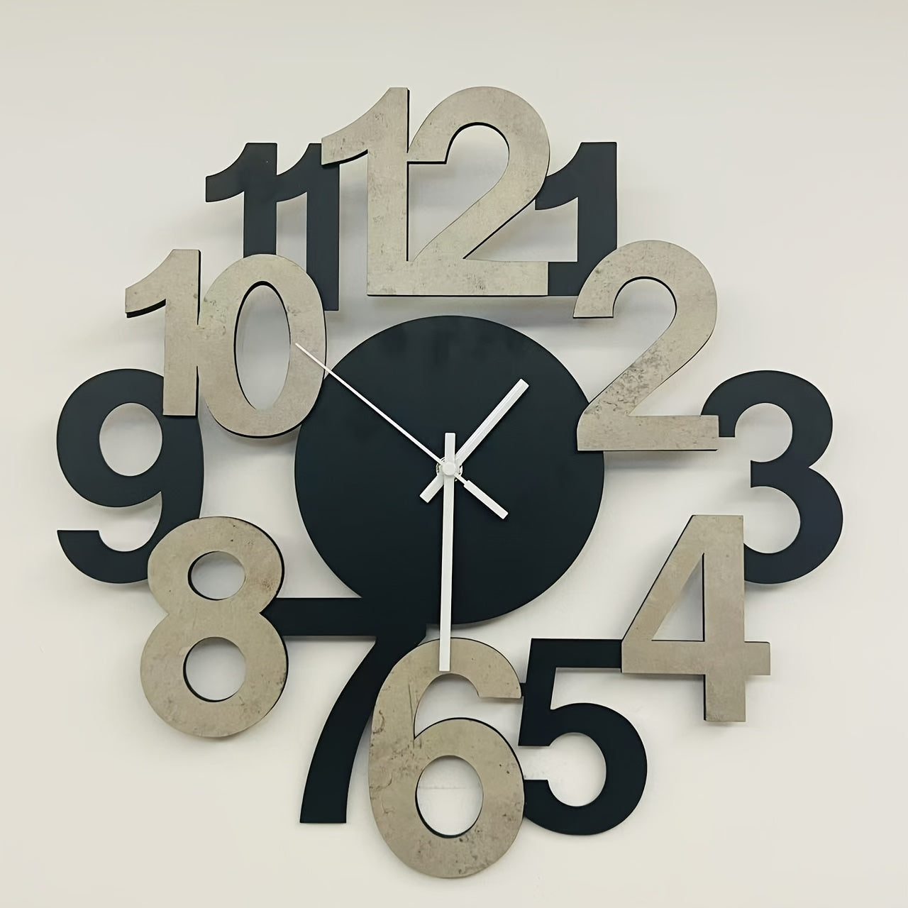 1pc Asymmetrical Digital Silhouette Wall Clock for Indoor and Outdoor Wall Clocks in Bedroom, Hall, Kitchen, Terrace, Dining Room