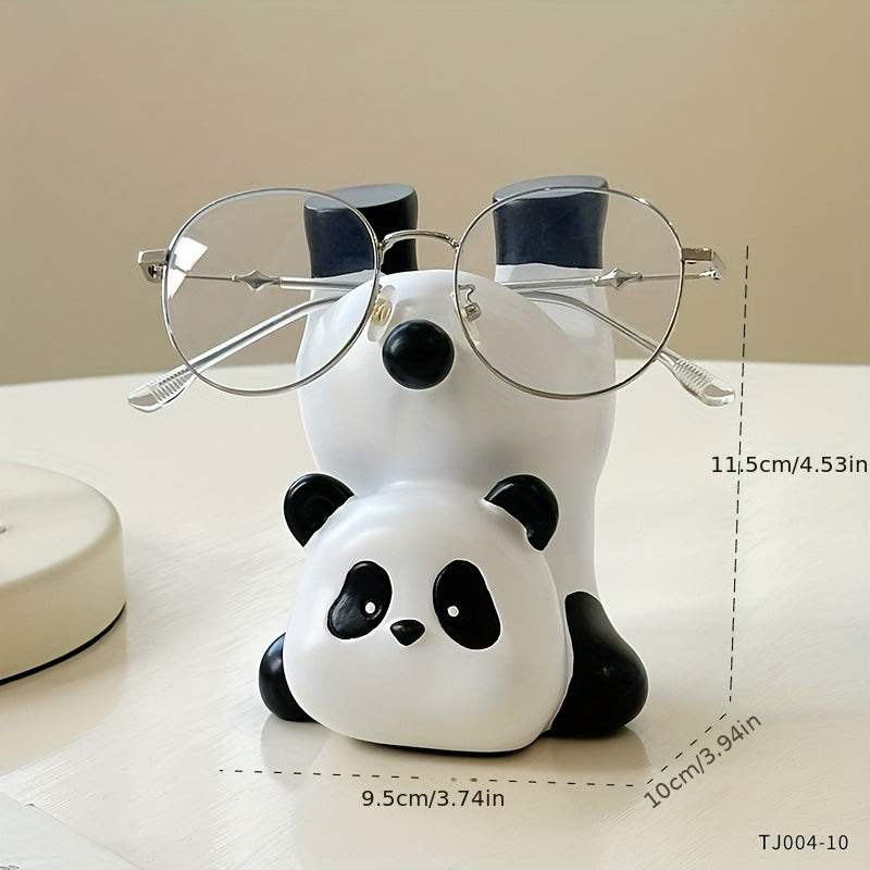 Collectible Figurines, Resin Panda Eyeglass Holder, Animal Eyeglass Stand - Decorative Eyewear Display for Indoor And Outdoor Use - Small Figurine Showcase for Home And Store Counters