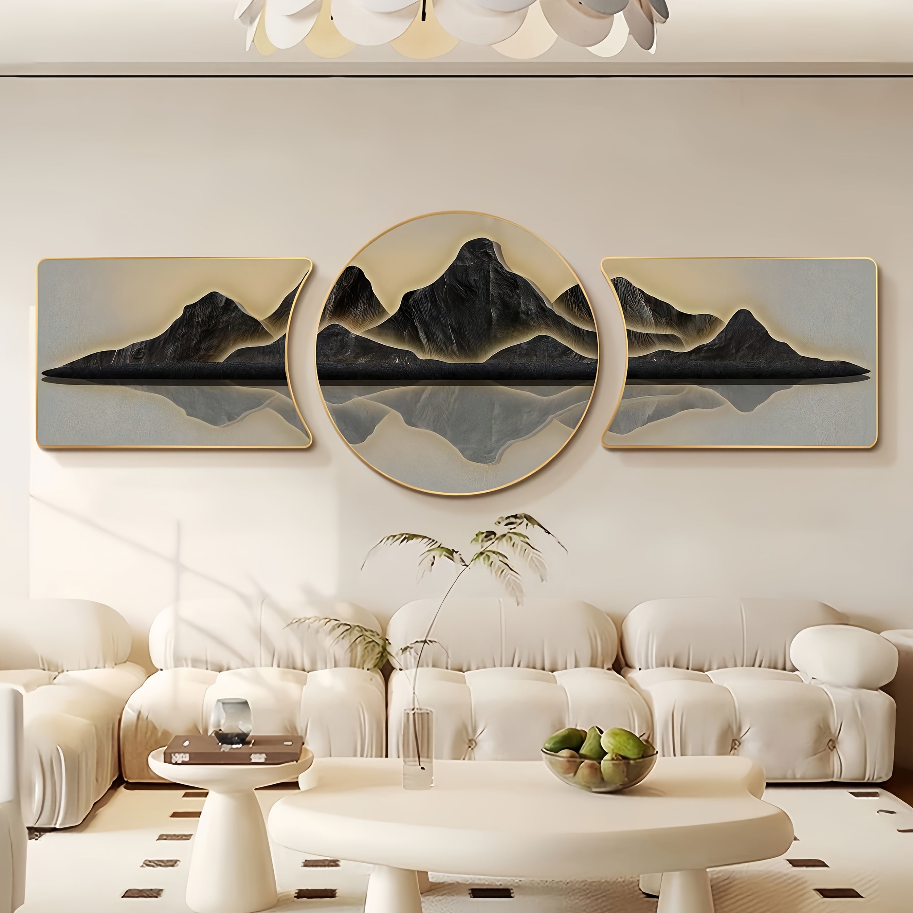 2D Flat, 2D Flat • 3pcs High-End Art Crystal Porcelain Surface Decorative Painting • a Set of Three Pieces • Resin Frame in Two Colors Optional • Victorian-Style Wall Decoration • Suitable for Living Room, Office, Bedroom, Hotel, Bar