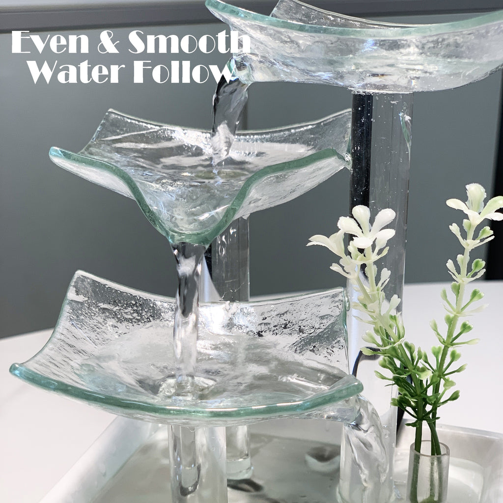 1pc Glass Tabletop Fountain Fiberglass And Ceramic Material Office Tabletop Water Fountain Elegant Ceramic Water Fountain for Home Decoration Glass Water Fountain with Nice LED Business Gifts Decoration Fountain for Tabletop And for Home Decoration
