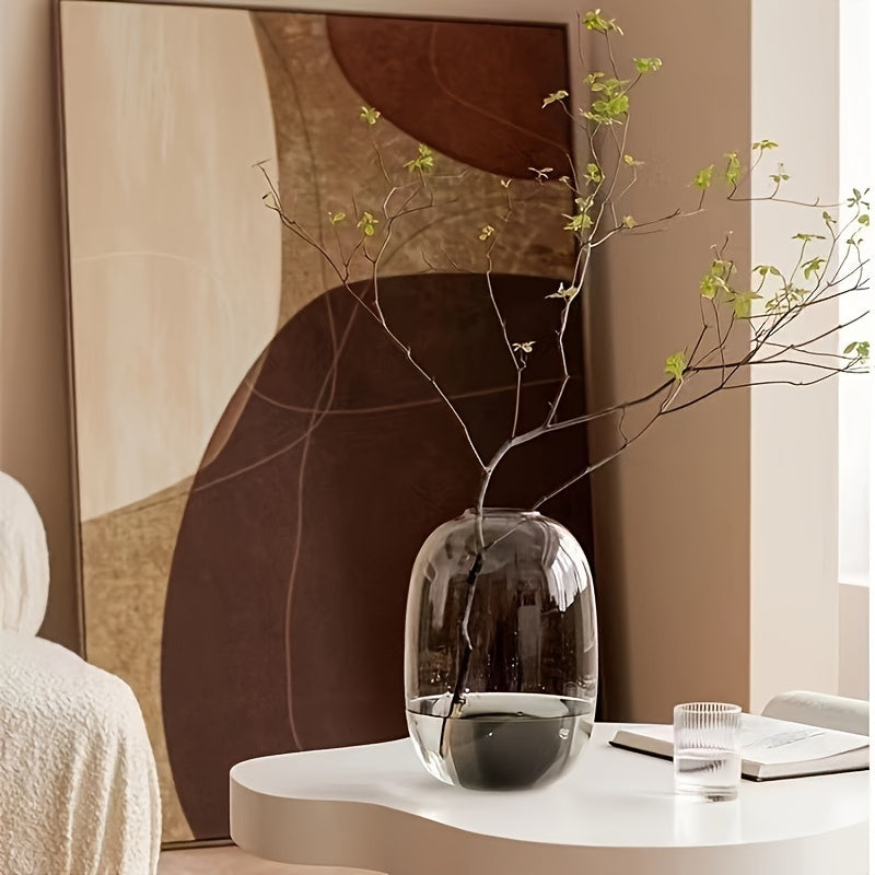 Minimalist and High-end Glass Vase Ornaments, Hydroponic Pendant Clock, Snow Willow, Horse Drunken Wood Living Room, Flower Arrangement, Floor to Ceiling Decoration, Indoor Decorations